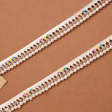 Classic Enamel Link Bell Silver Anklet