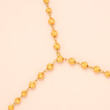 Gold Floral Balls Hath Phool Bracelet with Rings