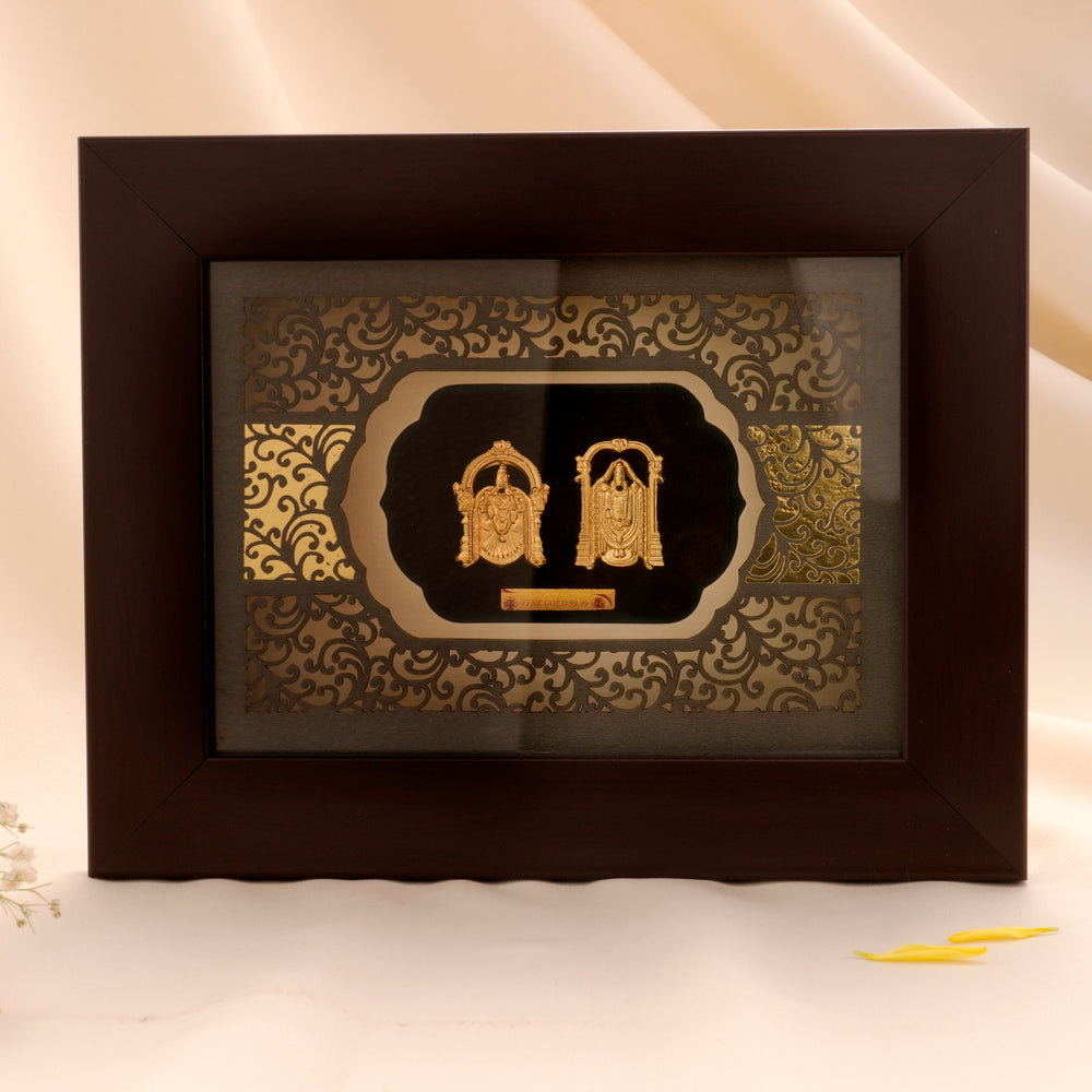 Traditional Balaji and Padmavati Fine Gold Frame