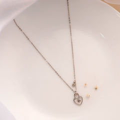 Heart Silver Lock Pendant Chain