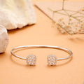 Square Shaped Floral Silver Bracelet
