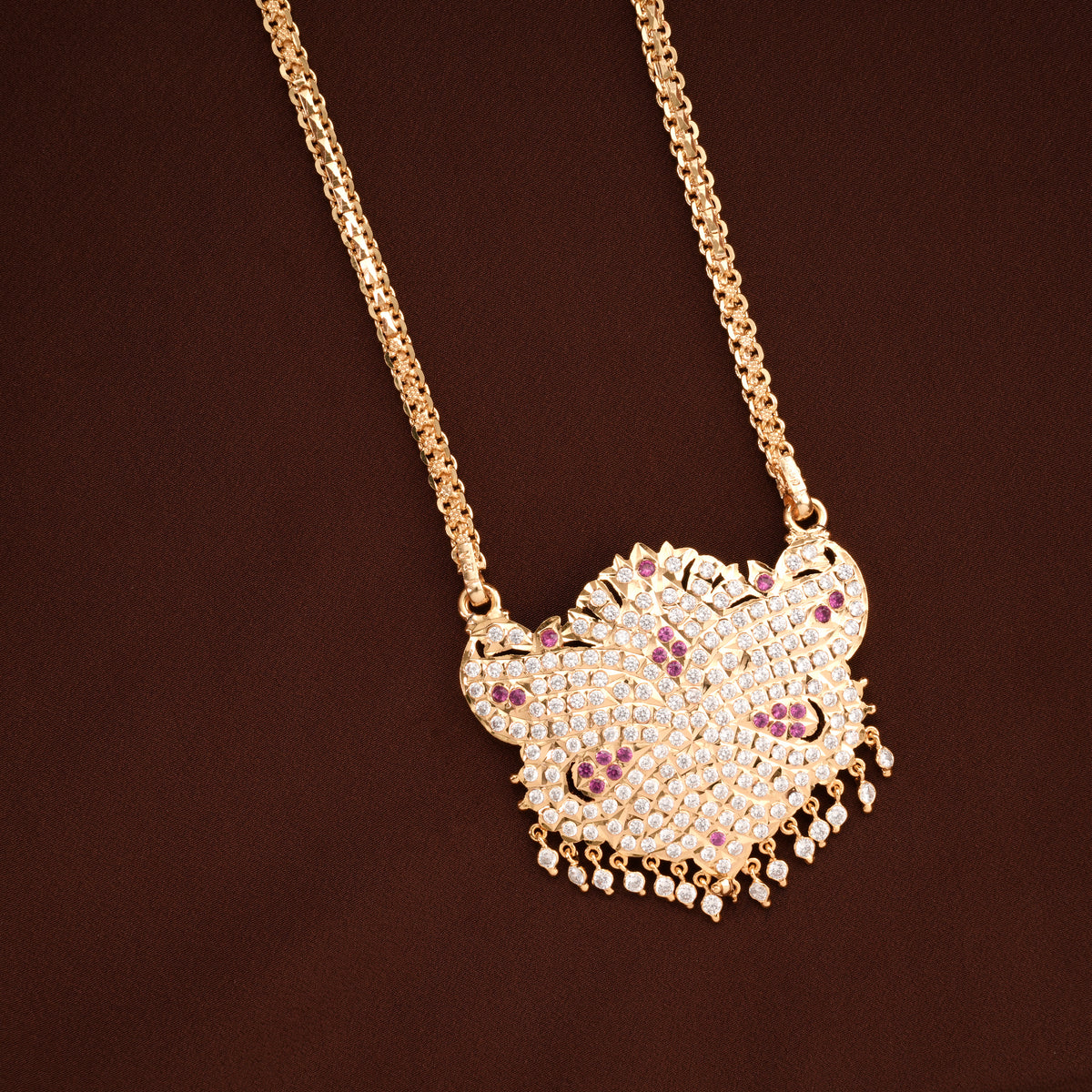 Traditional White Stone Golden Chain