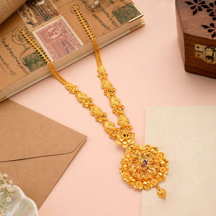 Peacock and Blossom Design Gold Haram