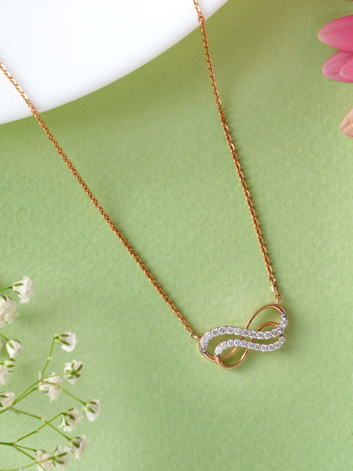 Twin  Infinity diamond rose gold Chain