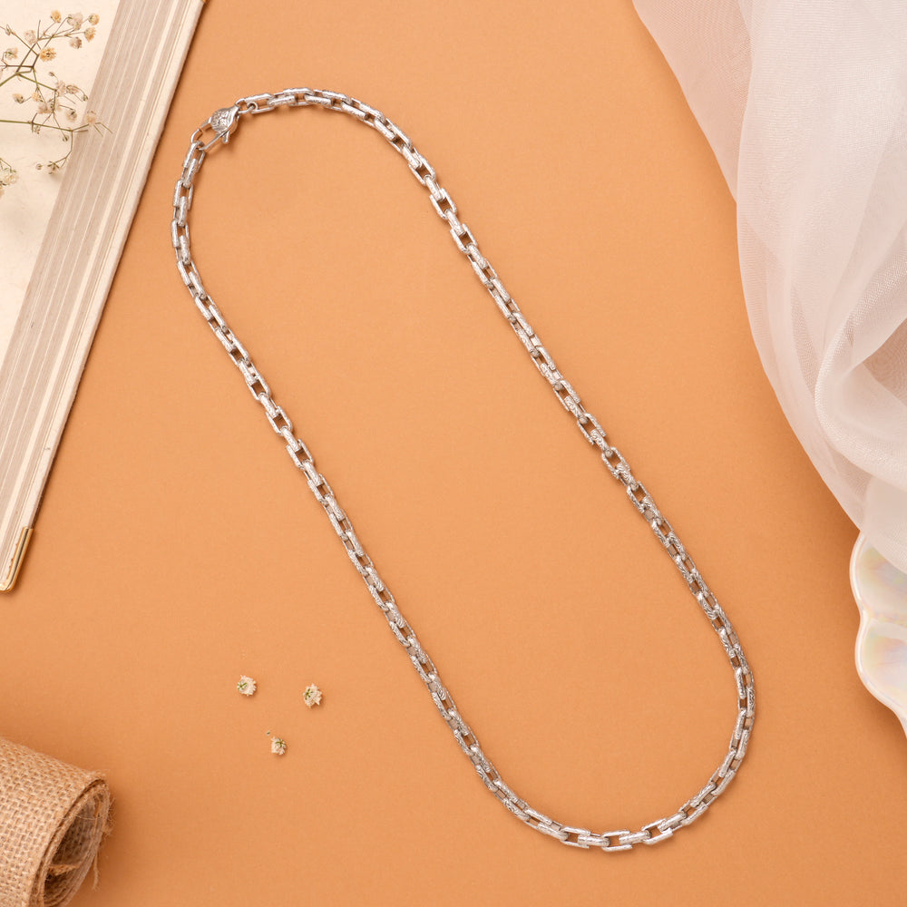 Stylish Silver Curb Link Men’s Chain