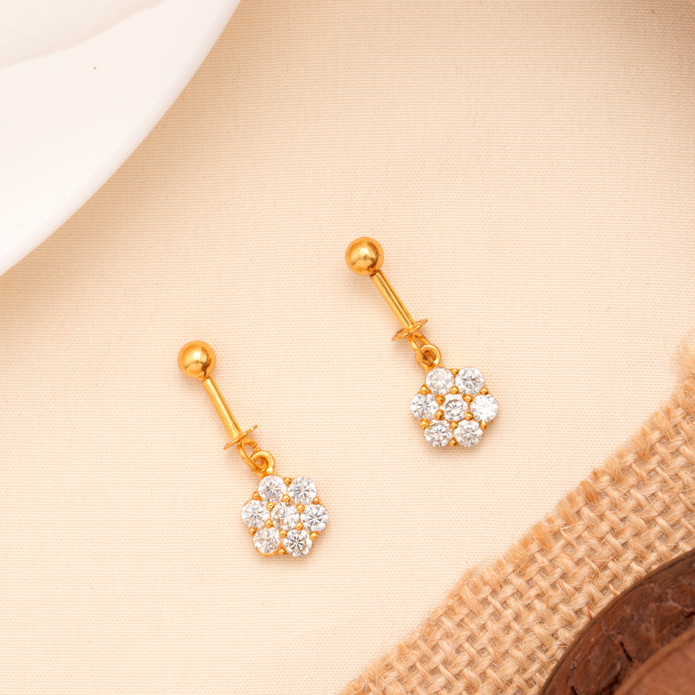 Dangling Floral Drop Golden Koppu