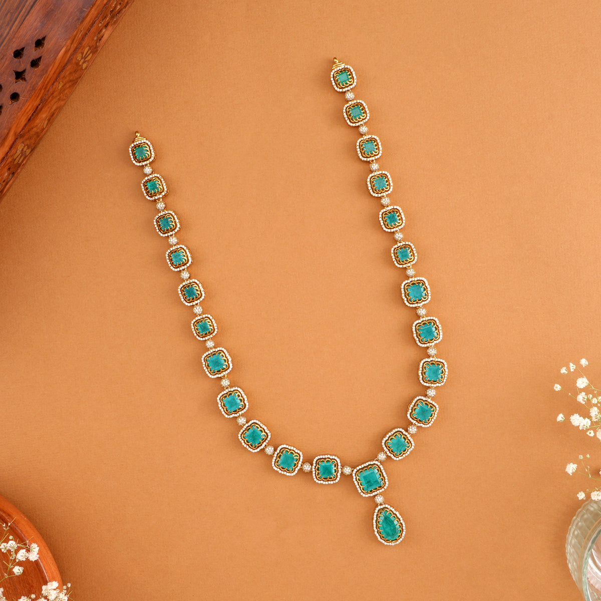 Elegant Green Stone Swarovski Haram