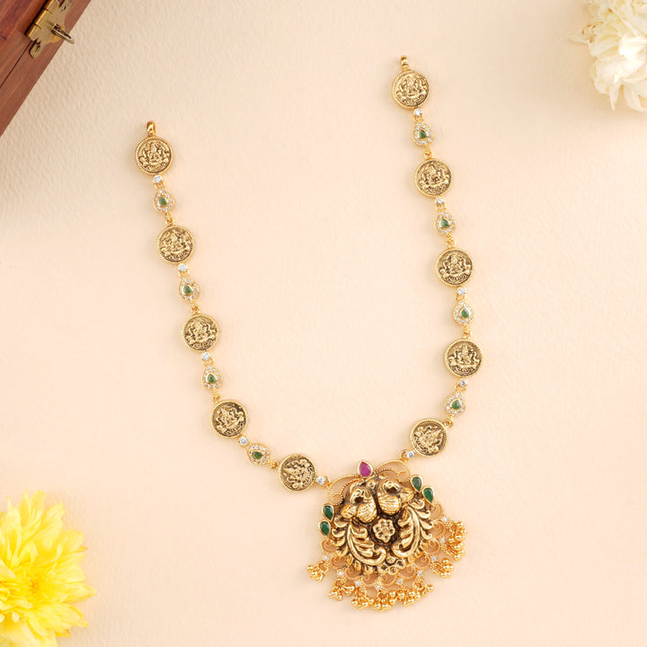 Antique Ruby and Emerald Peacock Necklace