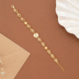 Sun Burst Pattern Gold Plated Casting Bracelet