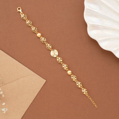 Sun Burst Pattern Gold Plated Casting Bracelet