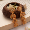 Sun Burst Flower Three Layer Design Golden Jhumkas