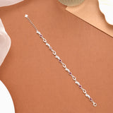 Elegant Tear Drop Purple Stone Silver Women’s Bracelet