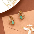 Stylish Single Emerald Golden Stud