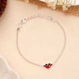 Red Car Enamel Baby Silver Bracelet