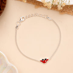 Red Car Enamel Baby Silver Bracelet