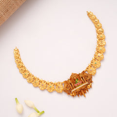 Antique Temple Inspired Lakshmi Golden Necklace