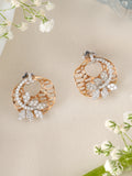 Circular Leaf Diamond Stud