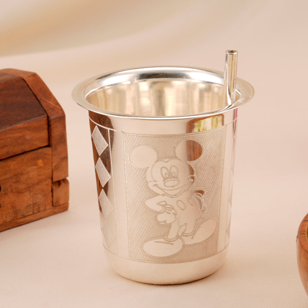 Mickey Mouse Kids Silver Glass