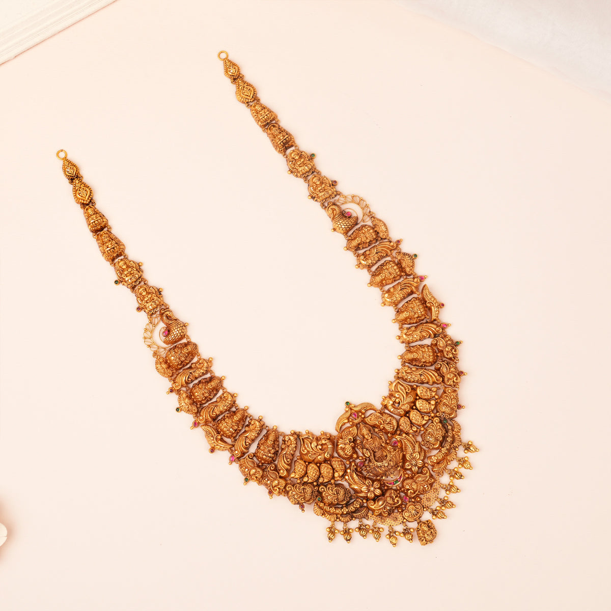 Antique Lakshmi with Peacock Gold Haram