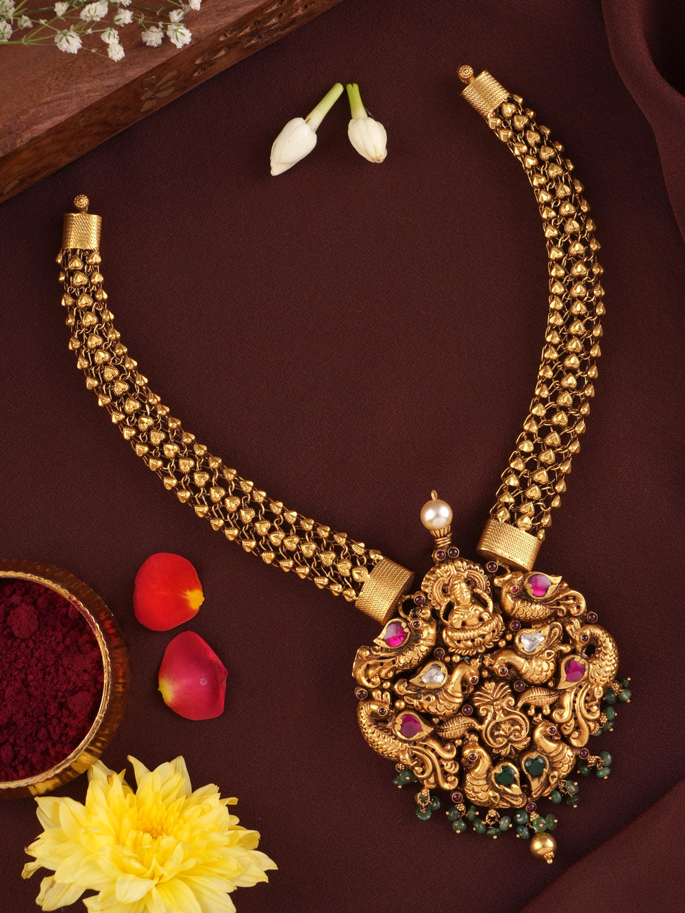Gaja Lakshmi Antique Temple Necklace