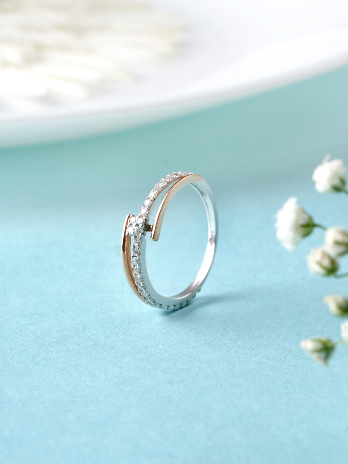Dual Rose Gold Radiance Diamond Wrap Ring