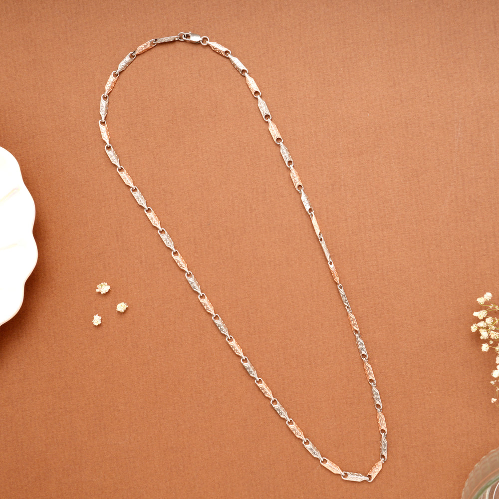 Arrow Link Pattern Silver Men’s Chain