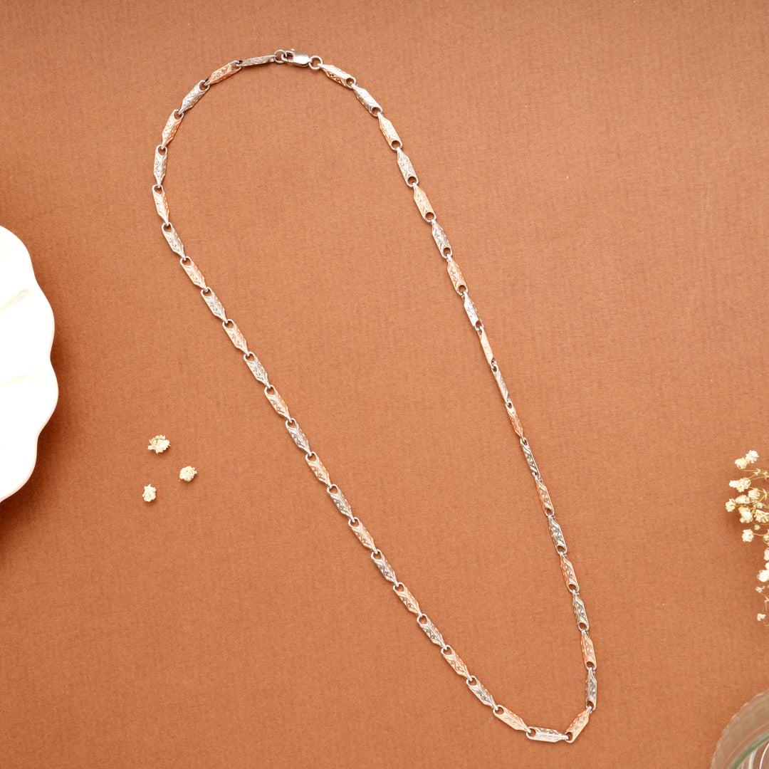 Arrow Link Pattern Silver Men’s Chain