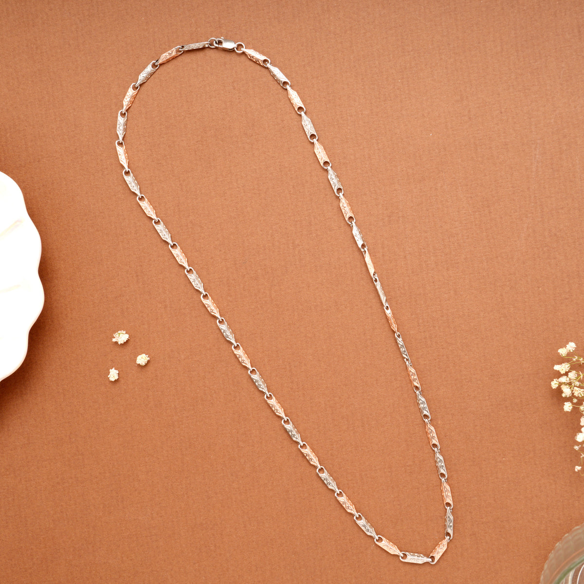 Arrow Link Pattern Silver Men’s Chain