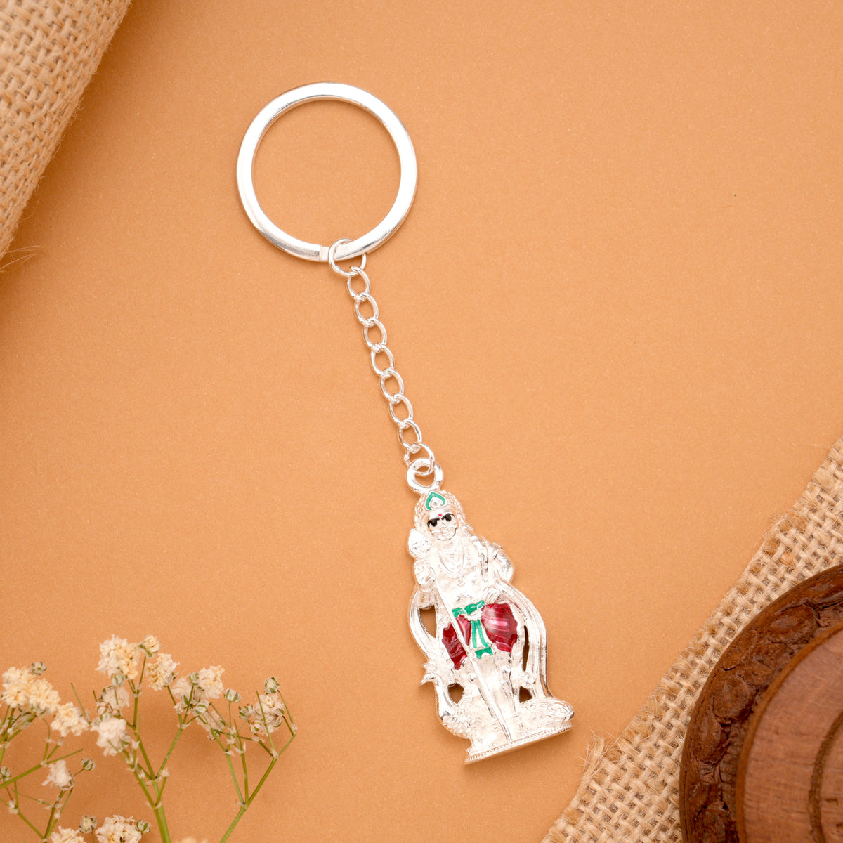 Tamil God Murugan Silver Key Chain