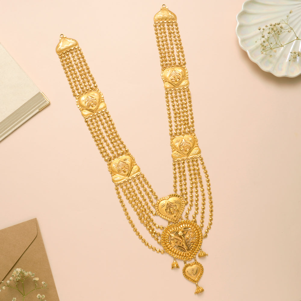 Multi Layer Heart Pendant with Gold Haram