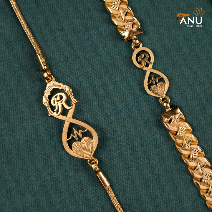 Couples Heart Infinity Mugappu Chain and Bracelet