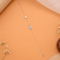 Tiny Charm Silver Skull Stone Bracelet