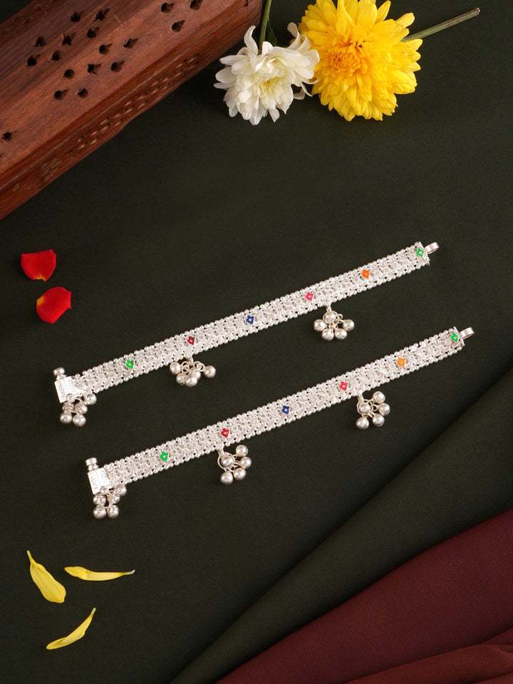 Silver Kushboo Rattle Anklet