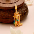 Enamel Peacock with Murugan Gold Pendant