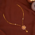 Gold Floral Accents Pendant Necklace