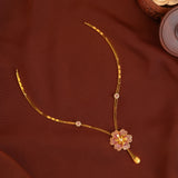 Gold Floral Accents Pendant Necklace