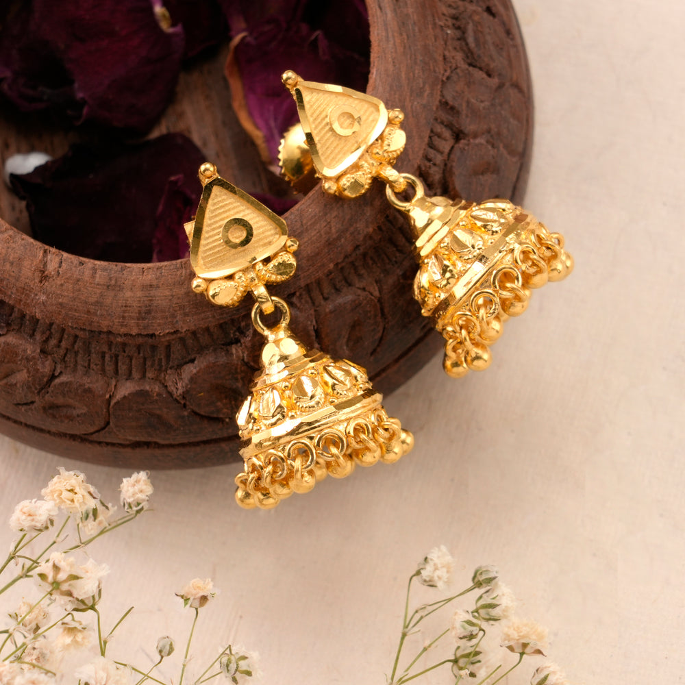 Shining Gold-Plated Jhumkas