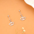 Twin Heart Love Silver Koppu Earrings