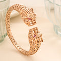 Two Headed Cheetah Rose Gold Kada