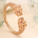 Two Headed Cheetah Rose Gold Kada