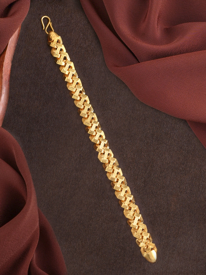 Heavy Link Pattern Gold Bracelet for Men