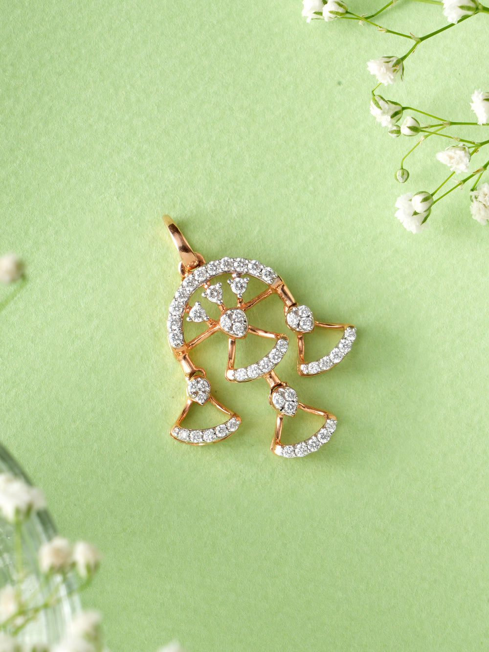 Blissful Tri–Bell Diamond Pendant