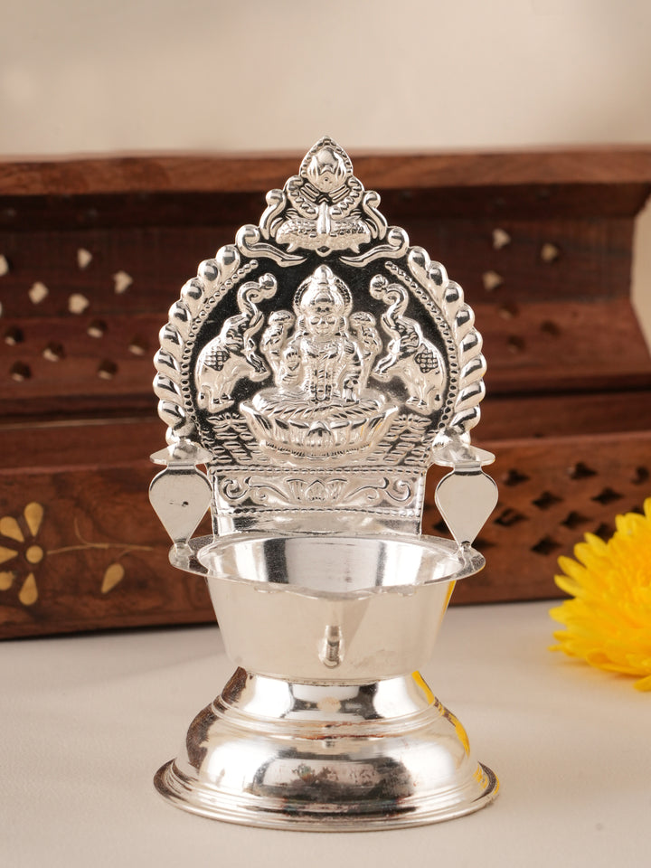 Traditional and Classic Gajalakshmi Silver Vilakku