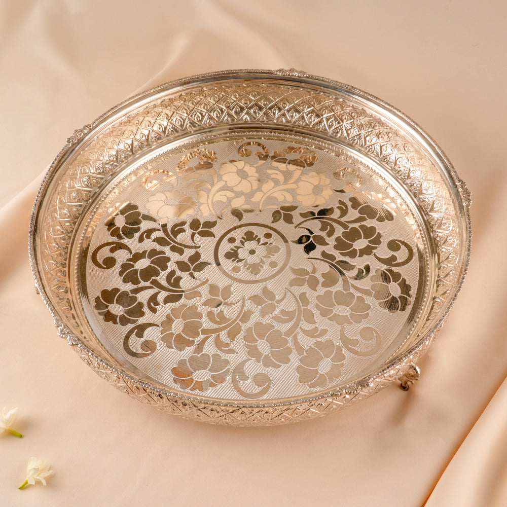 Traditional Silver Thamboolam Plate