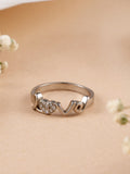 White Stone Love Letter Ring
