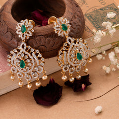 Blossom Emerald Pearl Drops Swarovski Earring