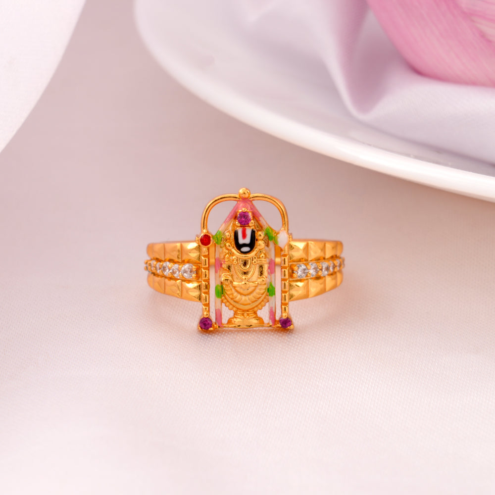 Lord Venkateswara Gold Plated Ring