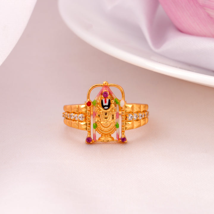 Lord Venkateswara Gold Plated Ring