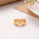 Multi-Layer Floral Design Golden Ring