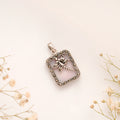 Square Shape Dragonfly Silver Pendant